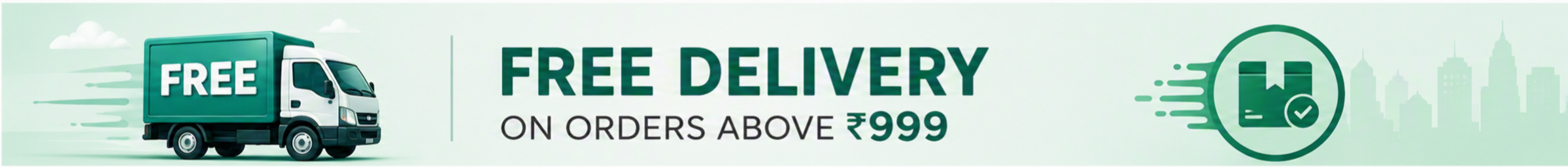 Free Delivery over 999 Rs Orders