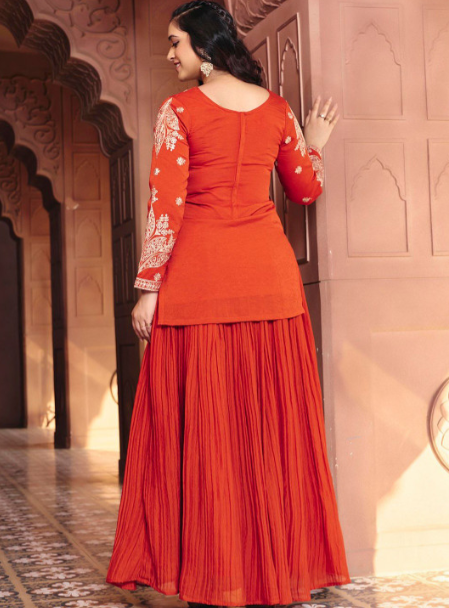Embroidered Ready To Wear Gotta Patti Lehenga & Choli